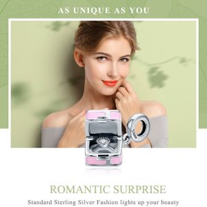 Mặt phụ kiện hiệu Bamoer hình hộp đựng nhẫn màu hồng kiểu dáng dễ thương dành cho nữ - Giá Chỉ ₫239.400