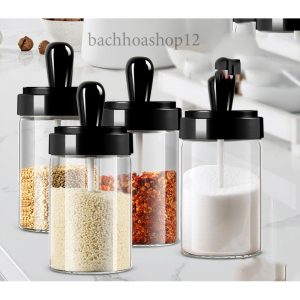 Đồ dùng nhà bếp Phòng ăn Hũ Gia Vị Kèm Muỗng Cực Xịn