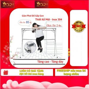 [QUÀ TẶNG 100K MÓC CAO CẤP MẠ CRÔM] Sào phơi đồ inox chữ X LOẠI DÀY 2m (4Kg2), DÀY 2m4 (4Kg4), Châu âu 2m4 (5kg3 ) - giá chỉ từ ₫490.000 - ₫1.350.000