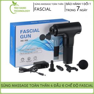 💕Bảo Hành 1 Năm💕 Máy Massage - Súng Massage Toàn Thân 4 Đầu 6 Chế Độ Fascial, Giảm Đau Mỏi Vai Gáy, Giãn Cơ Sau Tập - Giá Chỉ ₫299.000