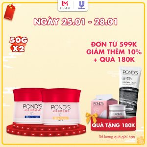 Bộ Sản Phẩm Kem Dưỡng Da Pond's Age Miracle Chống Lão Hoá Ngày Và Đêm 50g x 2  - Giá Chỉ 444.000 ₫
