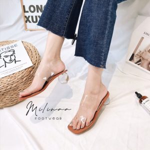 GIÀY NỮ DÉP GÓT TRÒN TRONG SUỐT 2 QUAI NGANG TRONG F0059 - Giá Chỉ ₫350.000
