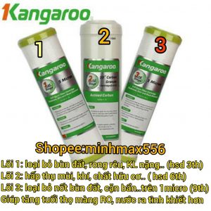 [GIÁ HỦY DIỆT] Bộ Lõi Lọc KANGAROO SỐ 1-2-3 Chính Hãng | Lõi lọc nước Kangaroo Chính Hãng - Giá Chỉ ₫115.000