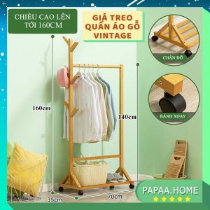 Cây Treo Quần Áo Đứng Bằng Gỗ Cao Cấp,Giá Treo Đồ Đứng Nội Thất Kiểu Hàn L2 PAPAA.HOME - Giá Chỉ ₫248.000