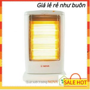 [BH 12 tháng] Đèn sưởi máy sưởi halogen 3 bóng Nova có chế độ xoay tự động ngắt khi đổ công suất 400-800-1200W - Giá Chỉ ₫510.000