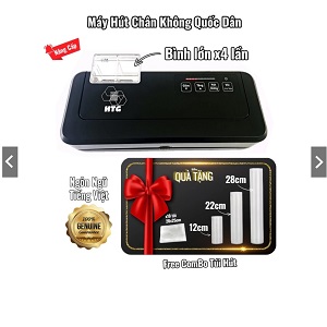 Máy hút chân không thực phẩm không kén túi HTG P290A hút đồ khô ướt, bản TIẾNG VIỆT, thổi phồng túi