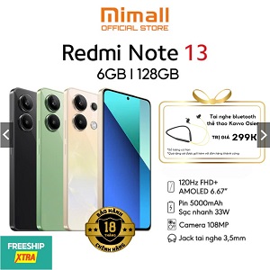 Điện thoại Xiaomi Redmi Note 13 6GB/128GB chưa kích hoạt | Redmi Note 12 4GB/128GB | Hàng chính hãng