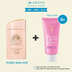 Sữa chống nắng dưỡng da dịu nhẹ cho da nhạy cảm & trẻ em Anessa Perfect UV Sunscreen Mild Milk 60ml