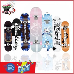 Ván Trượt Thể Thao Skateboard Mặt Nhám Cao Cấp Gỗ Phong Ép 7 Lớp Cơ Bản Và Chuyên Nghiệp