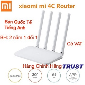 Xiaomi N 300Mbps Bộ Phát Wifi R4CM - Mi Router 4C - Quốc Tế Tiếng Anh 4 Anten rời - Hàng Chính Hãng--BH 2 năm 1 đổi 1