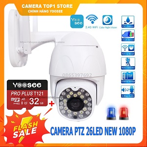 Camera IP Yoosee Ngoài Trời PTZ2 FullHD Tiếng Việt - Xoay 360 Kèm Thẻ 32 Gb