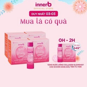Combo 4 hộp nước uống Collagen Vitamin C sáng da InnerB Glowshot (50mlx6) -