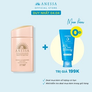 Sữa chống nắng dưỡng da dịu nhẹ cho da nhạy cảm & trẻ em Anessa Perfect UV Sunscreen Mild Milk 60ml