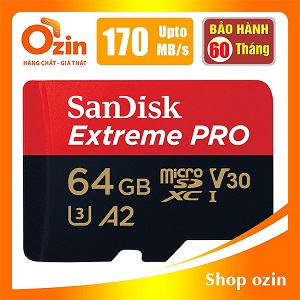 [RẺ VÔ ĐỊCH] Thẻ nhớ Micro SD Sandisk Extreme PRO A2 256GB 128GB 64GB U3 4K 170MB/s