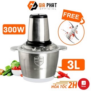 Máy Xay Thịt💖FREE SHIP💖Máy xay sinh tố cầm tay Cối Inox 4 Lưỡi Đa Năng,Công suất 300W xay thịt, tỏi ớt, rau củ quả.