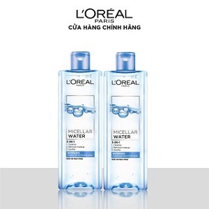 Bộ 2 nuớc tẩy trang đa năng 3-in-1 L'Oreal Paris Micellar Water 400ml x 2