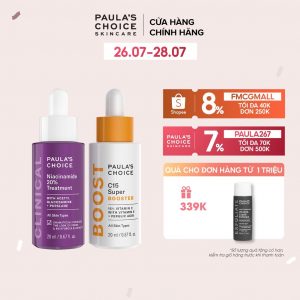 Bộ tinh chất tái tạo phục hồi da toàn diện Paula's Choice Niacinamide 20% 20ml và Peptide Booster 20ml Mã 8030.9550