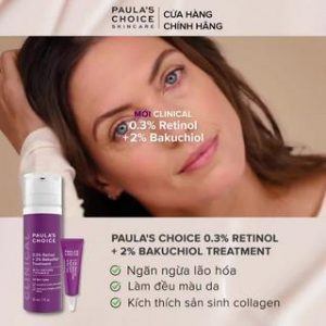 Tinh chất chống lão hóa từ Retinol và Bakuchiol Paula's Choice Clinical 0.3% Retinol + 2% Bakuchiol 5ml Mã 8016
