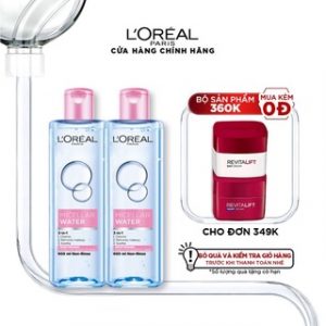 Bộ 2 nước tẩy trang đa năng 3-in-1 làm sạch sâu L'Oreal Paris (xanh dương đậm)