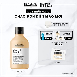 Dầu gội LOreal Professionnel phục hồi tóc hư tổn Serie Expert Absolut Repair Gold 300ml