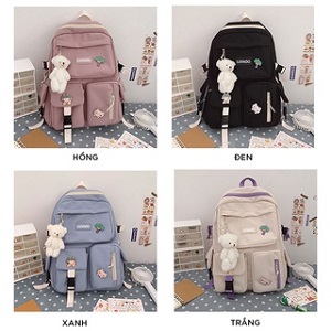 Balo nữ đẹp đi học thời trang giá rẻ nhỏ cá tính LOT STORE BL175(không có gấu bông)