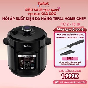 [Mã ELTEFAL09 giảm 5% đơn 500K] Nồi áp suất điện Tefal Home Chef 6.0L CY601868