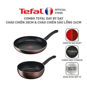 [Mã LIFEHL9 giảm 8% tối đa 100K đơn 250K] Combo Tefal Day By Day Chảo chiên 28cm & Chảo chiên sâu lồng 24cm