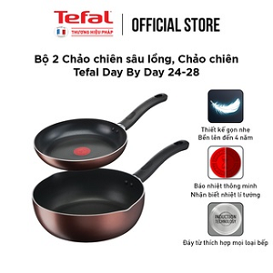 LIFEMC2510B -12% đơn 250K] Combo Tefal Day By Day Chảo chiên 28cm & Chảo chiên sâu lồng 24cm