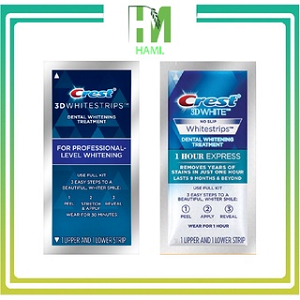 Miếng dán trắng răng Crest 3D Whitestrips của Mỹ Sale lỗ lấy 5 sao