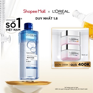 Nước tẩy trang và làm sạch sâu 3-in-1 L'Oreal Paris Micellar Water 400ml