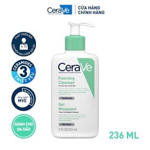 Sữa rửa mặt giúp làm sạch sâu dành cho da dầu CeraVe Foaming Facial Cleans 236ML