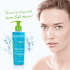 Gel Rửa Mặt Ngăn Ngừa Mụn Cho Da Dầu Bioderma Sebium Gel Moussant